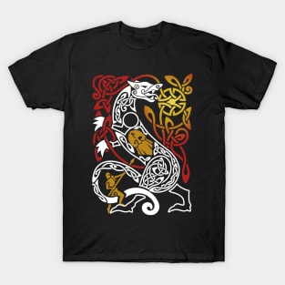 Fenrir at Ragnarok Norse Mythology Design T-Shirt